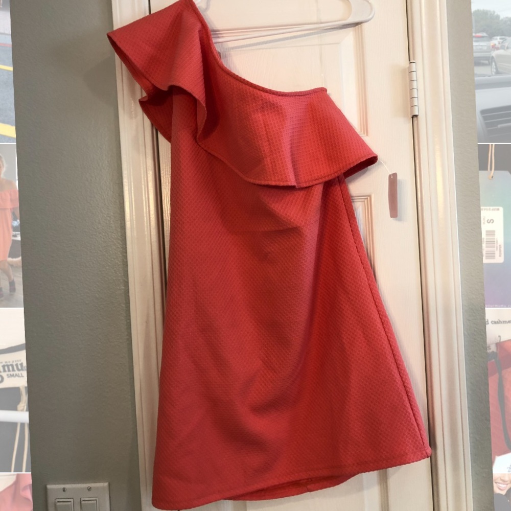 Cupcakes and cashmere one shoulder dress. NWT